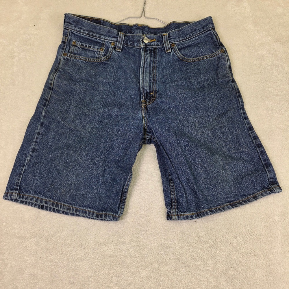 Levis 550 Relaxed Fit Denim Shorts Mens 33 Dark Wash Blue Jean Cut Offs